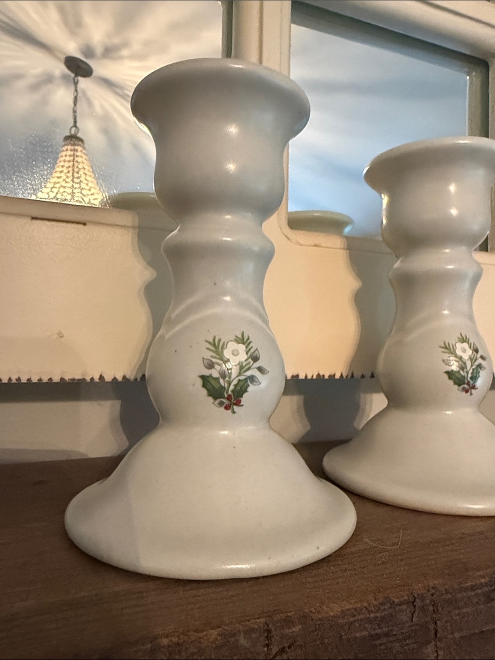 Pfaltzgraff Christmas Heirloom Candlestick Pair - Picture 3 of 8